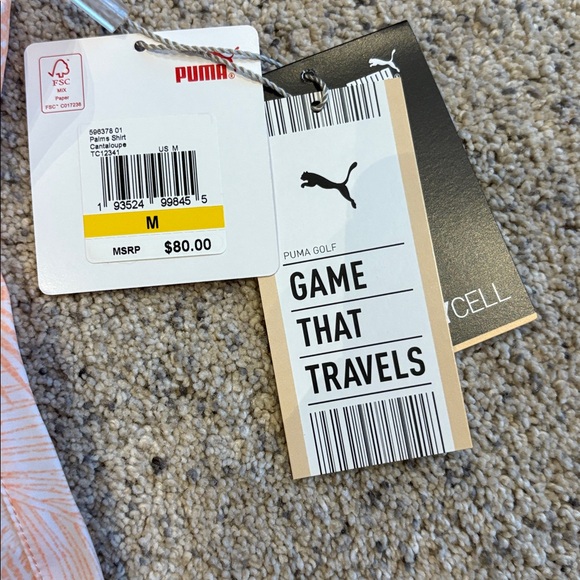 Puma Men's Tropical Orange Golf Shirt - Picture 4 of 6